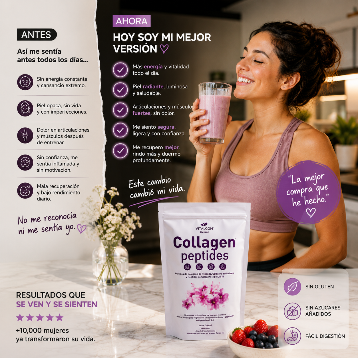 Colágeno Premium Multi-Péptidos | Fórmula premium con múltiples tipos de colágeno