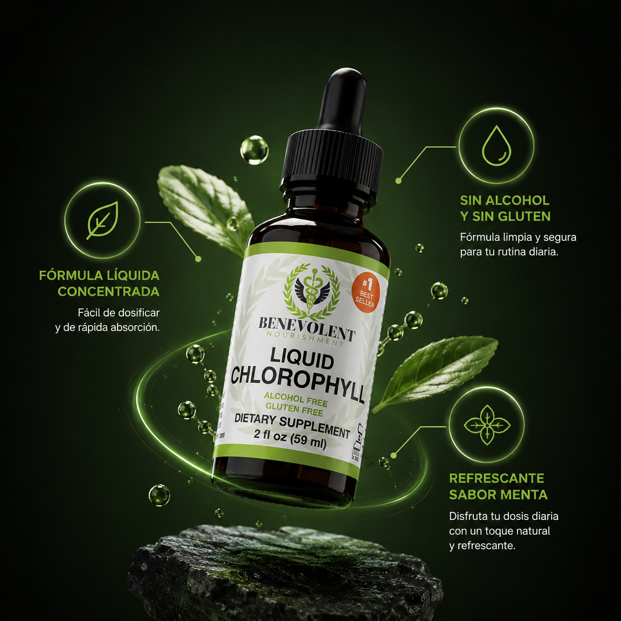Clorofila Líquida 4X Concentrada | Bienestar natural en cada gota
